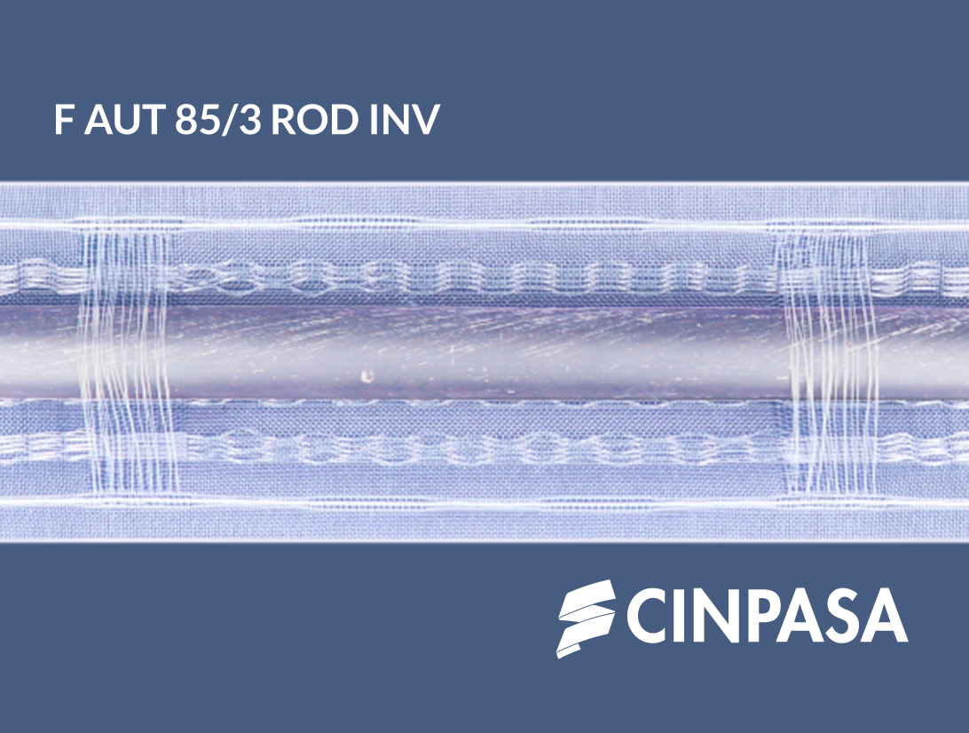  Automatic pencil pleat tape with transparent filament loops for rods 